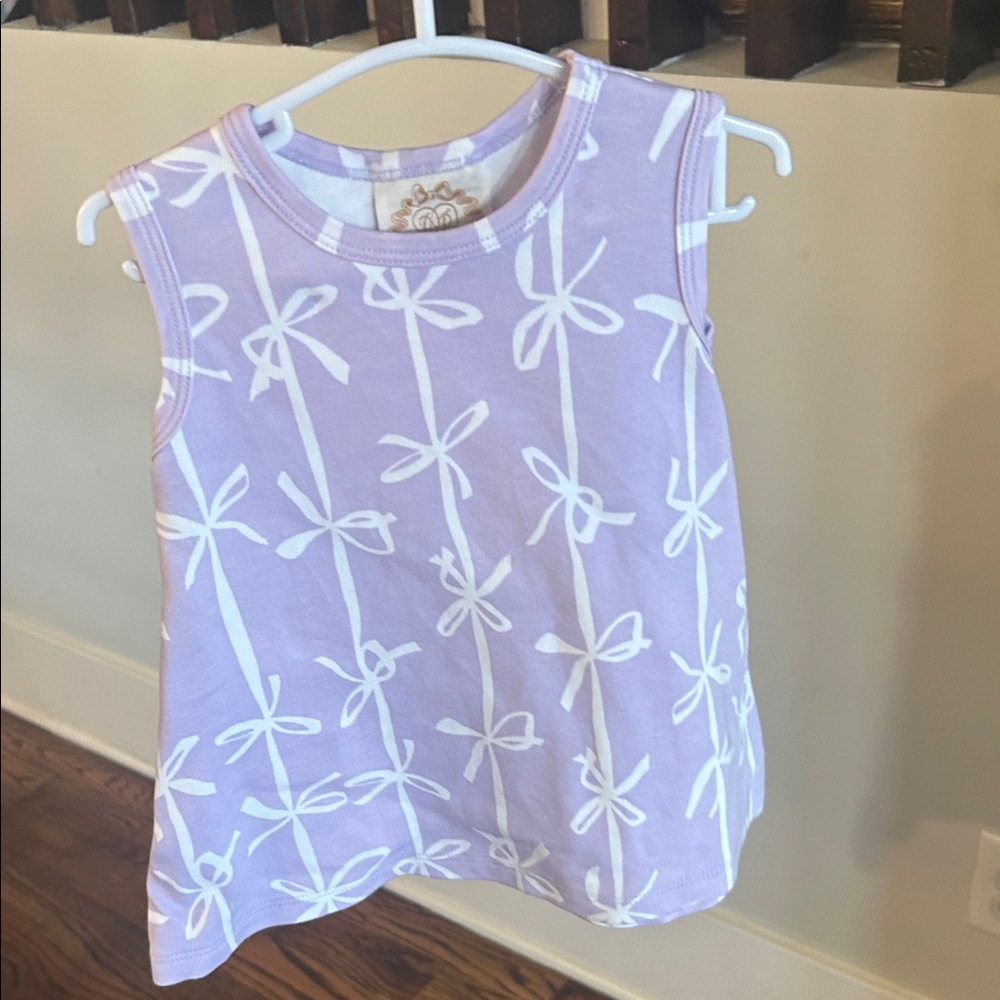 BBCo Purple Baby dress with Bow Pattern 12 month